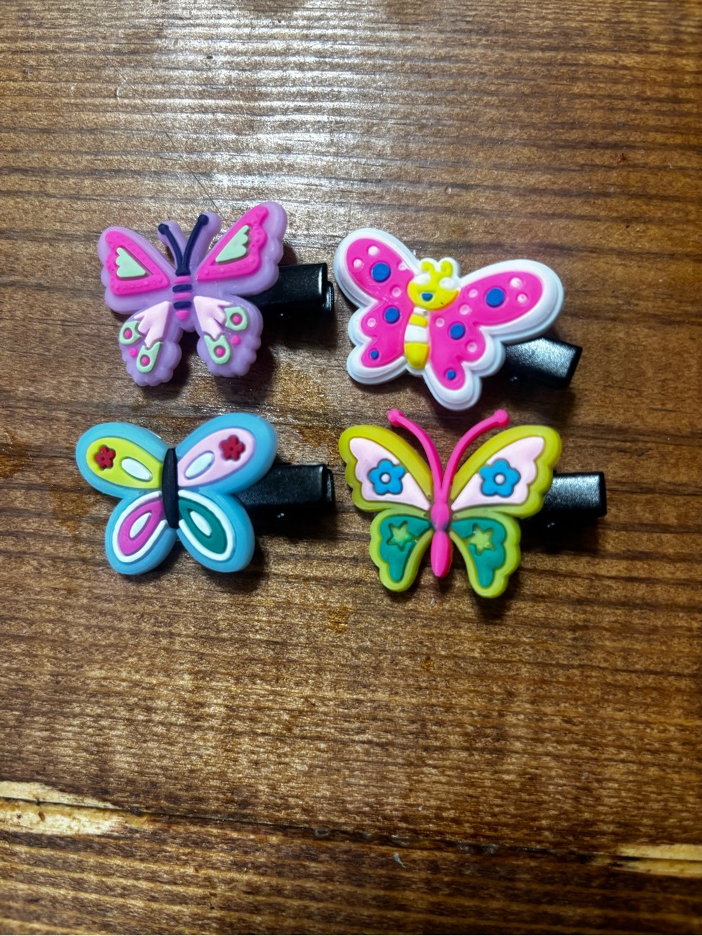 Kids Butterfly Hair Clips - Pink, Purple, Blue, Green
